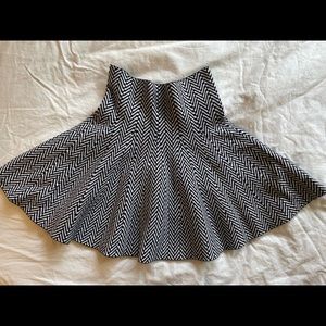 Hesperus flare skirt in geometric black/white pattern
